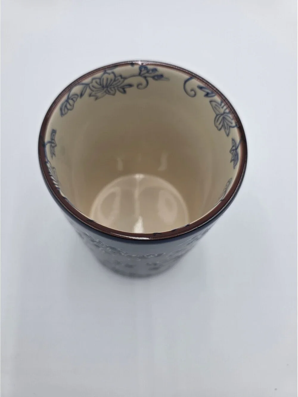Temp-tations Floral Lace Presentable Ovenware Ceramic Utensil Holder